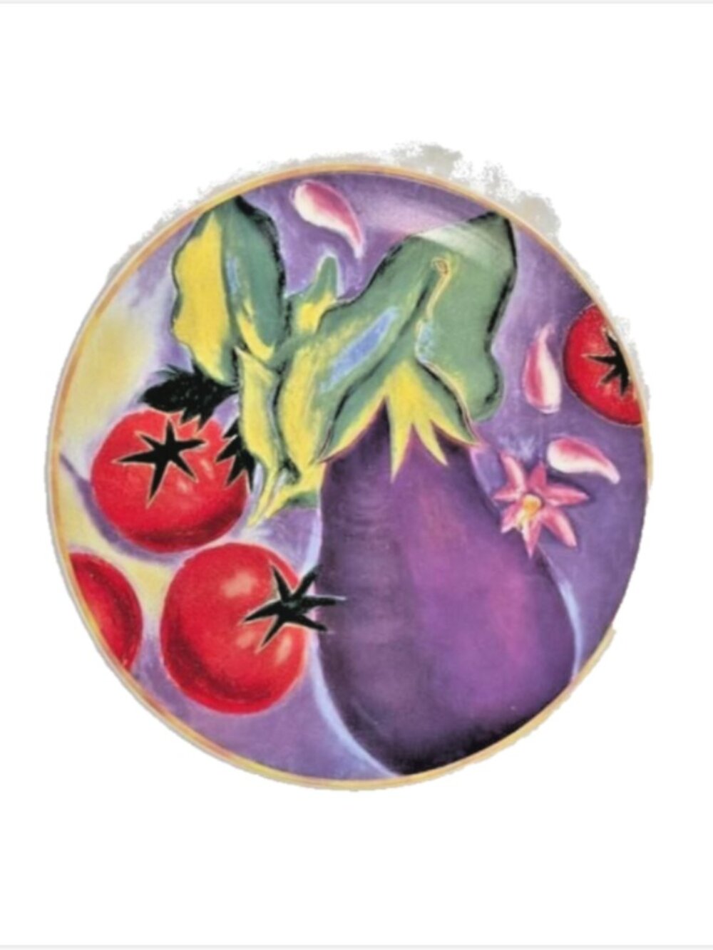 Certified International Provence Linda Montgomery Eggplant & Tomato Salad Plate